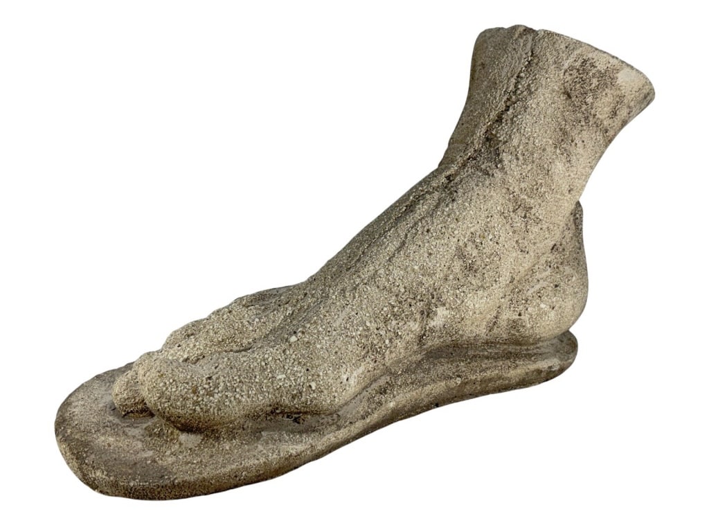 Large Cement Foot Sculpture with Sandal Base (1 of 4)
