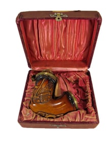 Antique MFB English Meerschaum & Brass Pipe