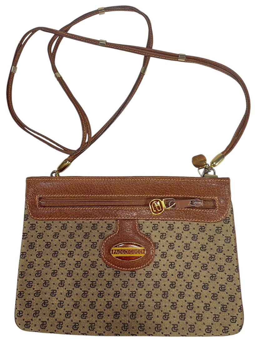 Paolo Gucci Monogram Wristlet Clutch Bag Purse (1 of 5)