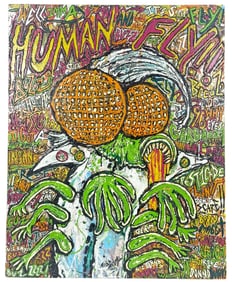 Pablo Castillo Human Fly 2013 Mixed Media Painting