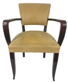 Art Deco Mahogany & Velvet Butterfly Armchair