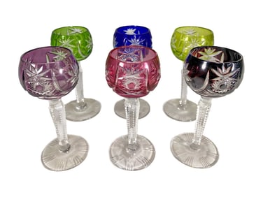 German Ajka Nachtmann Bohemian Glasses 6pc LOT