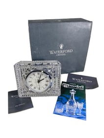 Waterford Clear Crystal Quartz Desk Clock Boxed