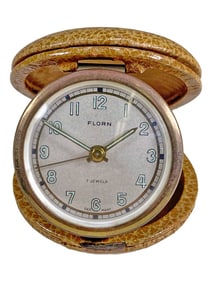 Florn Company German 7 Jewels Travel Alarm Clock