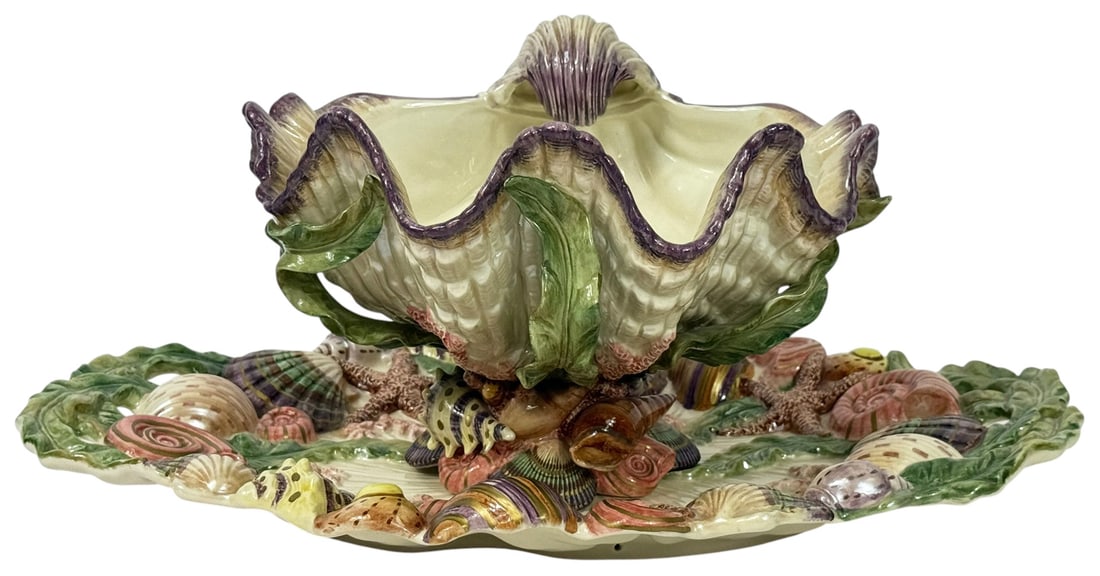 Fitz & Floyd Seashell Centerpiece Bowl & Tray 2pcs (1 of 5)