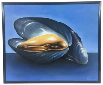 Eva Bostrom Mussel Still Life Oil Painting SIGNED