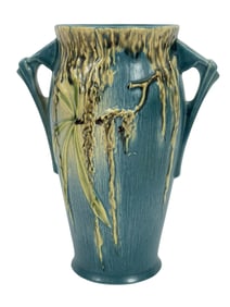 Roseville American Pottery 'Moss' Blue Vase #730-8