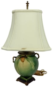 Roseville Pottery Pinecone Table Lamp with Shade