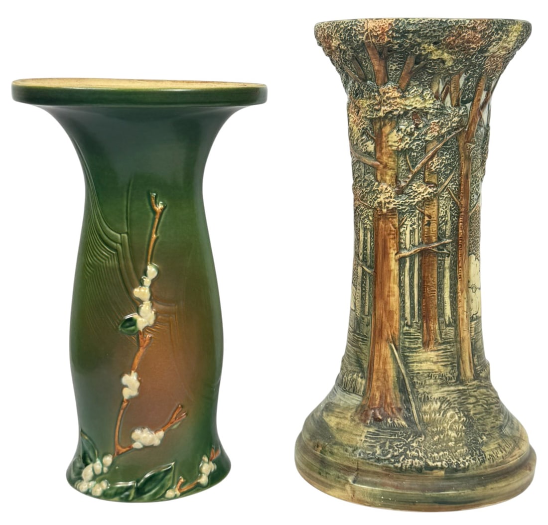 Vintage American Ceramic Pedestal Stands 2pc LOT (1 of 4)