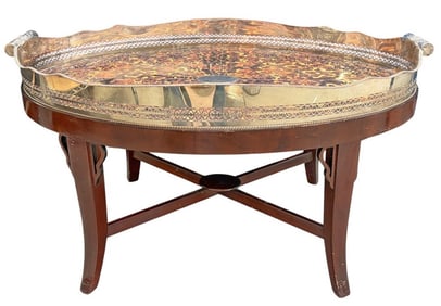 LSG Silverplate & Faux Tortoise Coffee Table