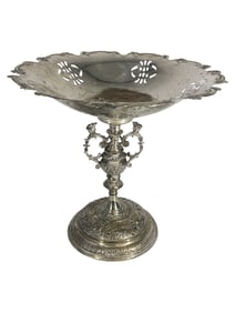 Victorian Style Silverplated Bronze Compote Tazza