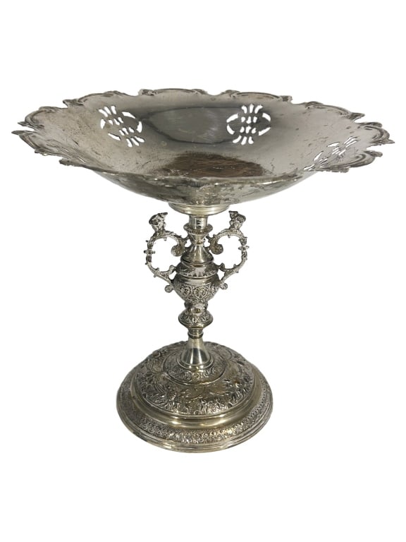 Victorian Style Silverplated Bronze Compote Tazza (1 of 4)