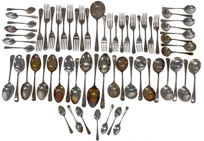 Sheffield England Silver-plated Flatware 64pc LOT