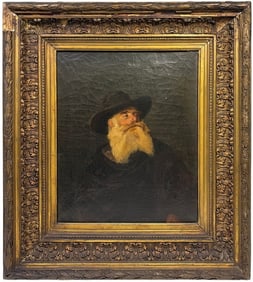 Late 19th C Portrait Oil Painting on Canvas SIGNED