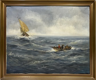 Shipwreck with Lifeboat Oil Painting on Canvas