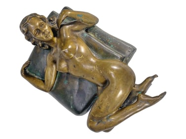 Reclining Nude Woman Bronze Sculpture