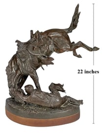 After Frederic Remington Wicked Pony Bronze Sculpture