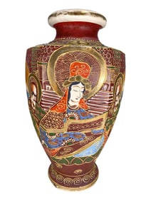 Japanese Satsuma Style VTG Ceramic Vase