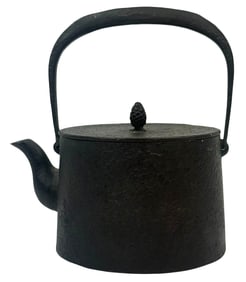 Antique Japanese Cast Iron Tetsubin Kettle SIGNED