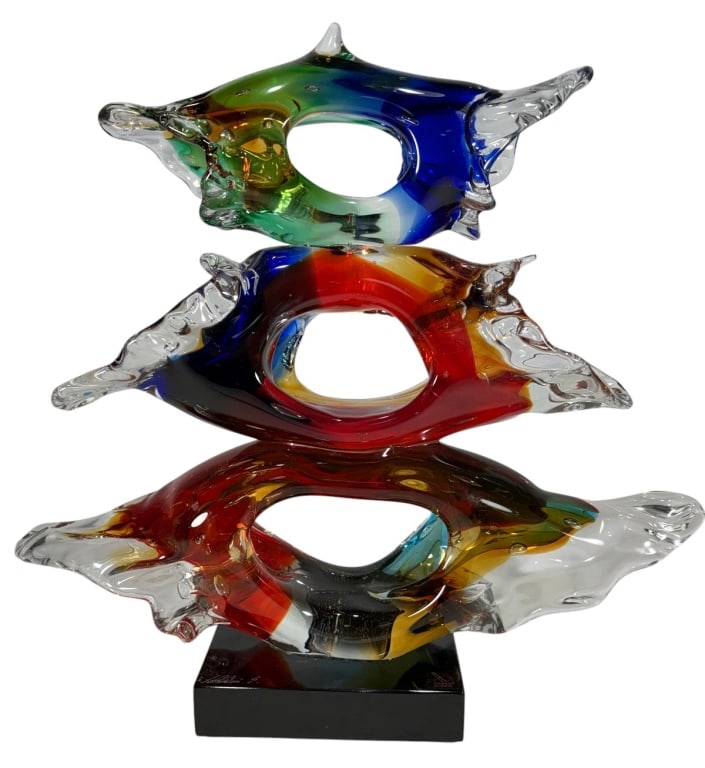 Italian Murano Hand Blown Three Eyes Sculpture (1 of 6)
