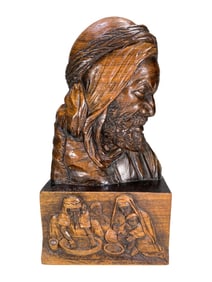 Louis Bertola (1891-1973) Arab Man Wood Sculpture