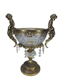 Gilt Metal & Glass Centerpiece from West Germany