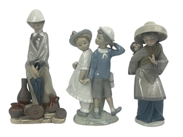 Lladro Spanish Porcelain Figurines 3pc LOT