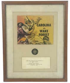 1962 UNC v Wake Forest Framed Football Memorabilia