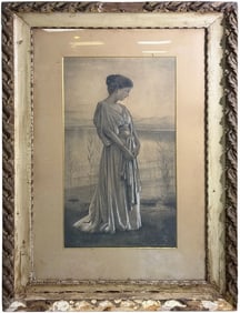 Rosa Calcagno Framed Woman Drawing SIGNED