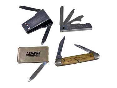 Pocket & Advertising Multiple Blade Knives 4pc LOT