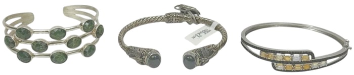 Sterling Silver Bangle Bracelets 3pc LOT 72g