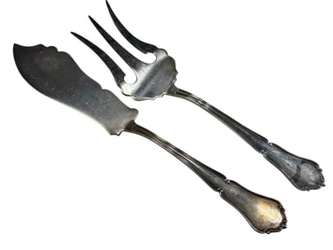 Camusso Peruvian Sterling Fish Service 2pc LOT