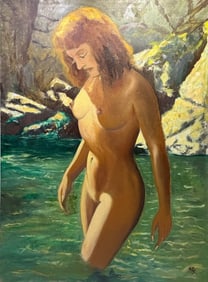 Marc Gregorie B.1906 Nude Oil Painting on Masonite