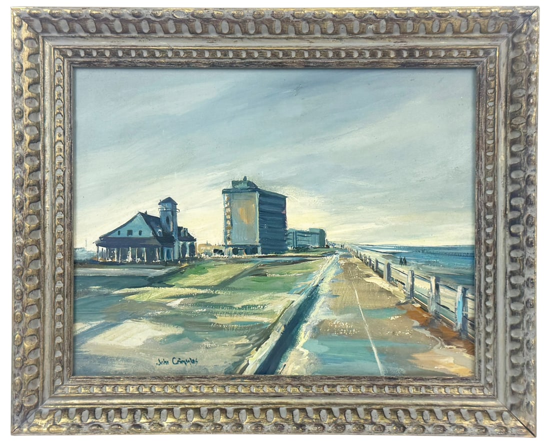 John Crimmins 'Virginia Beach' 1970s Oil Painting (1 of 8)