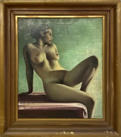 Maurice Legendre (XX) French Nude Oil on Canvas