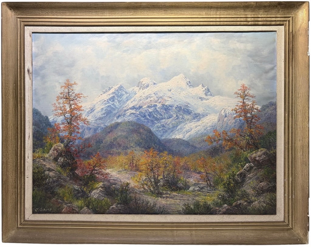 C. Gamp Mount Tronador Oil on Canvas SIGNED (1 of 6)