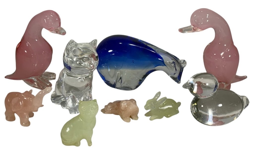 Group of Glass & Stone Animals Figures 9pc LOT (1 of 7)