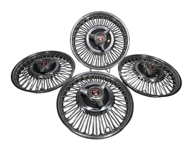 1960s Ford Falcon Chrome Wheels Hubcap 4pc LOT