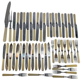 Sheffield England Bakelite Flatware 52pc LOT