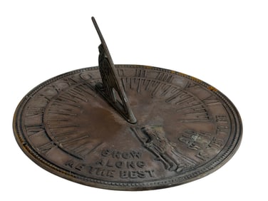 Vintage Sundial Roman Numerals Bronze Clock