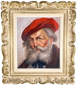 Elderly Bearded Man Oil Painting on Canvas SIGNED