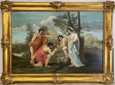 Neoclassical Oil Painting after Nicolas Poussin