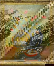 S. Loman Still Life Oil Painting on Canvas SIGNED