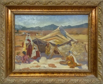 M. Lenoir Orientalist Scene Oil on Canvas SIGNED