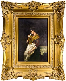 VTG Spanish Woman Oil Painting on Canvas