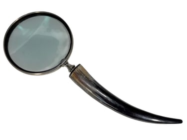 Large Horn & Metal Magnifying Glass