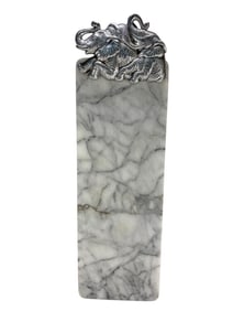 Arthur Court Elephants Marble & Aluminum Tray