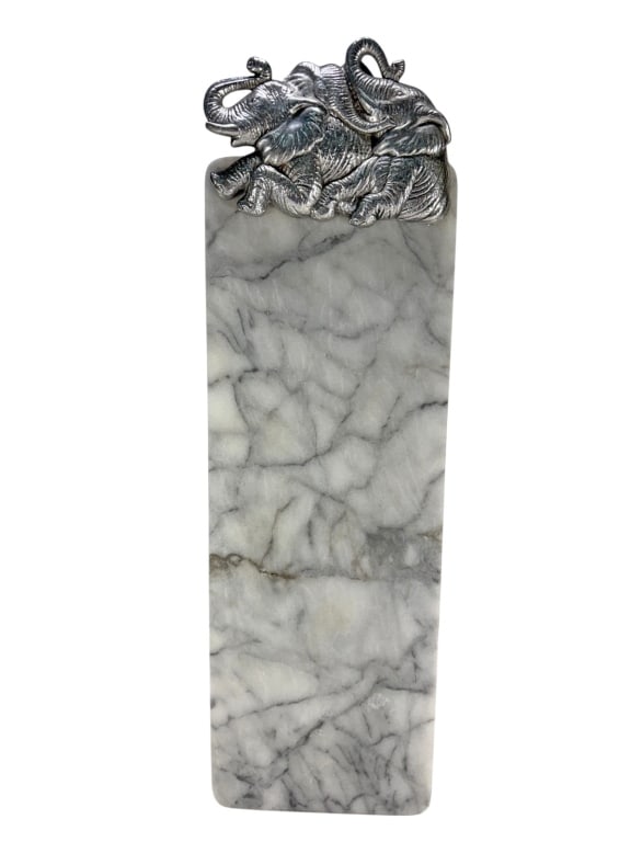 Arthur Court Elephants Marble & Aluminum Tray (1 of 4)