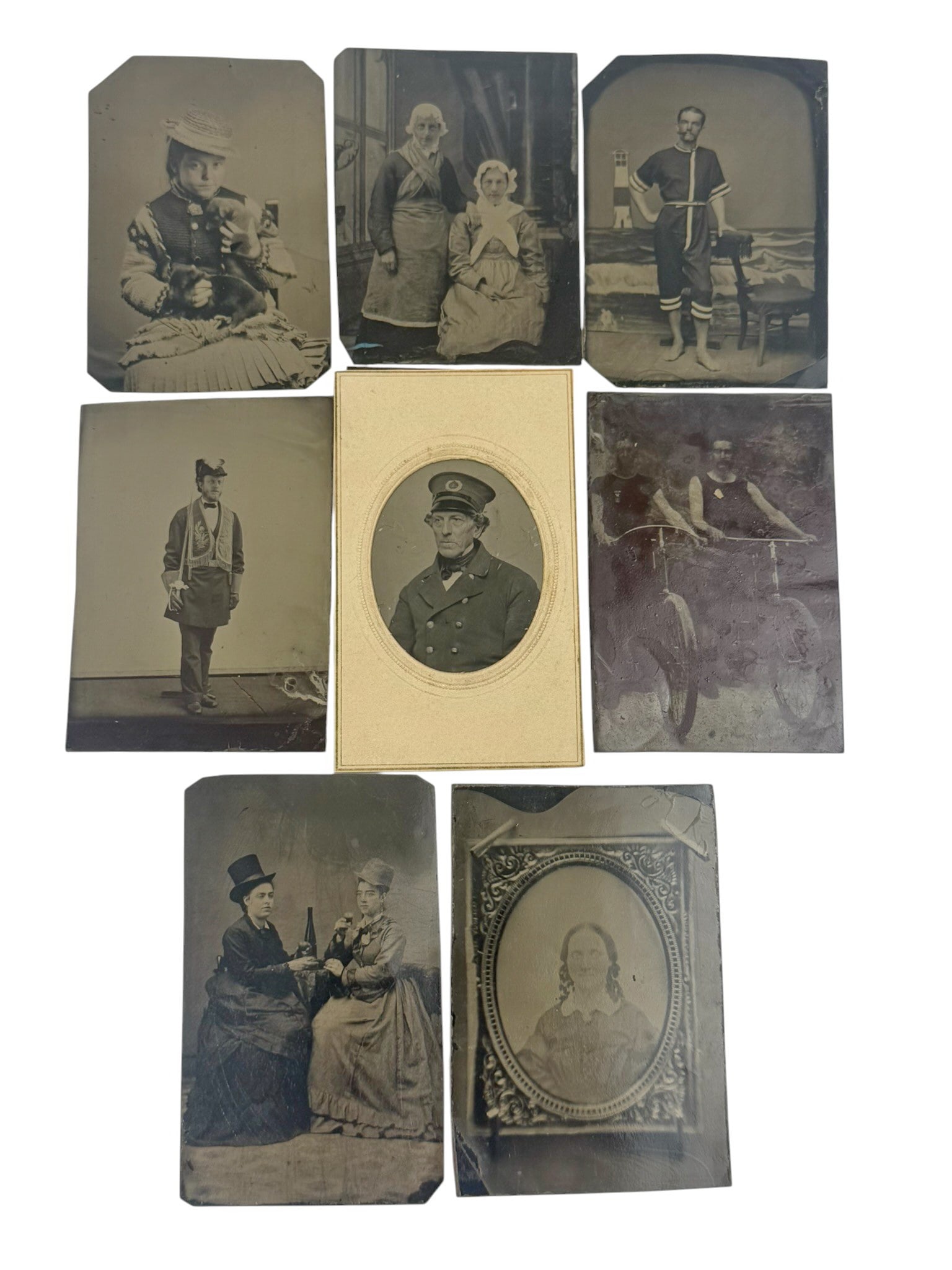19th Century Tintype & Ferrotype Portraits 9pc LOT (1 of 6)