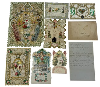 Victorian-Era Lace Paper Greeting Cards 7pc LOT